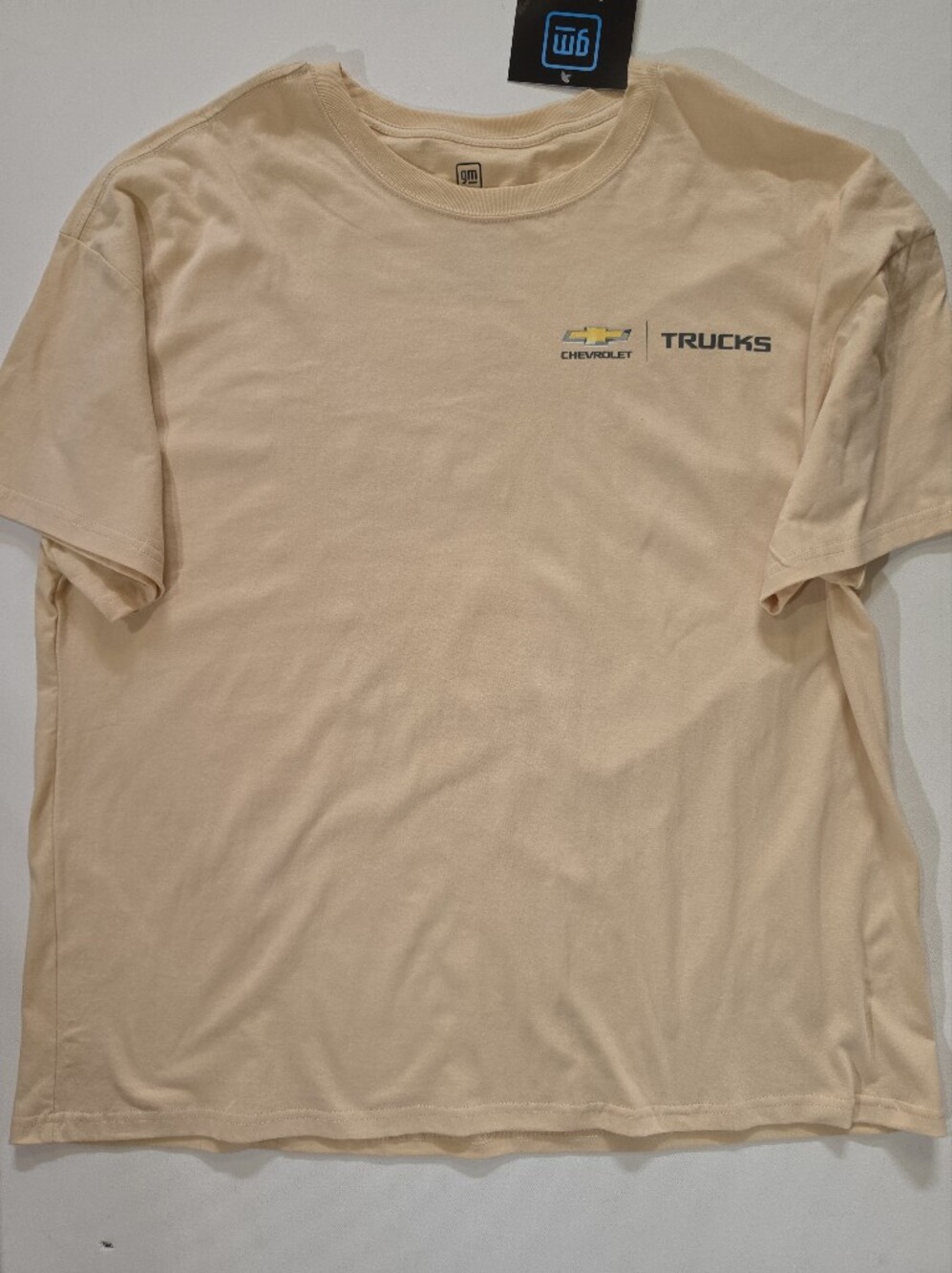 NWT GM Chevy Trucks T-shirt Mens Sz XL Beige Logo Casual Streetwear Graphic Tee
